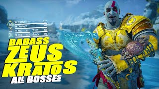 Badass Zeus Kratos 🤜 All Bosses | NG+ 20 | God Of War Ragnarok