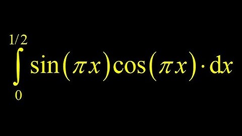 Definite integral sin(pi*x)cos(pi*x): informally (chain rule backwards) vs. formal u-substitution.