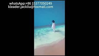 Interactive floor with beach waves