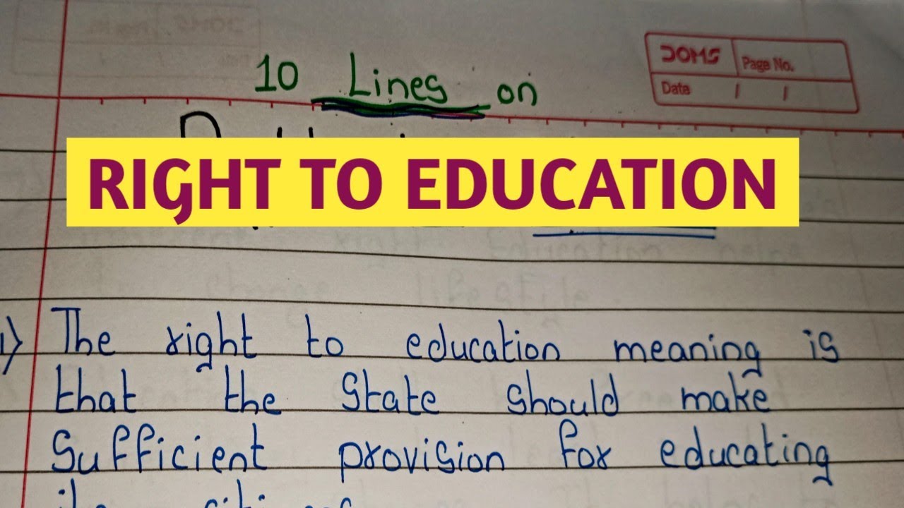 short essay on right to education