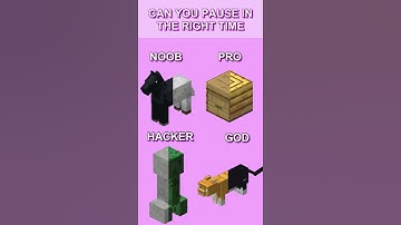 can you pause 1 time noob, pro, hacker, god Minecraft #shorts