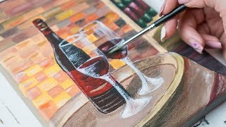 acrylic addiction homemade artists between link wine glasses painting 4k illustration