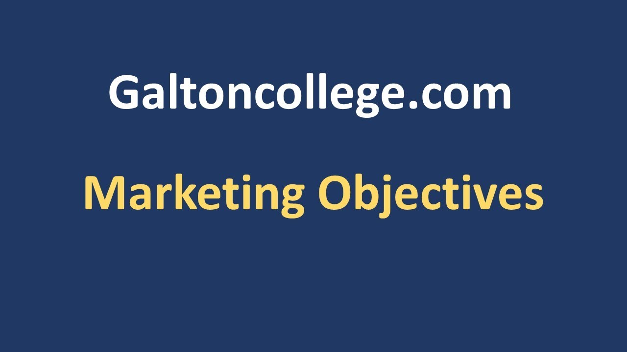 marketing objective คือ  New Update  Marketing Objectives