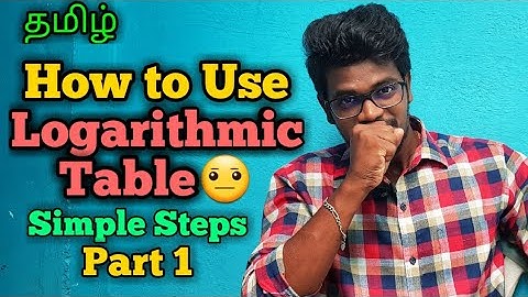 How|To|Use|Logarithm|Table|Tamil|Muruga MP