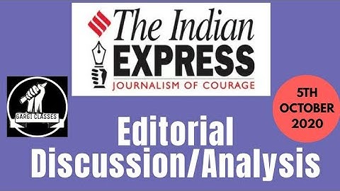 5th October 2020 | Gargi Classes Indian Express Editorial Analysis/Discussion