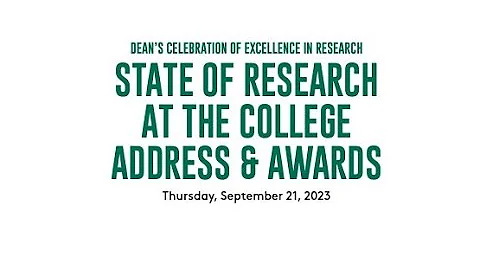 2023 State of Research at the College Address & Awards Presentation, 9/21/23