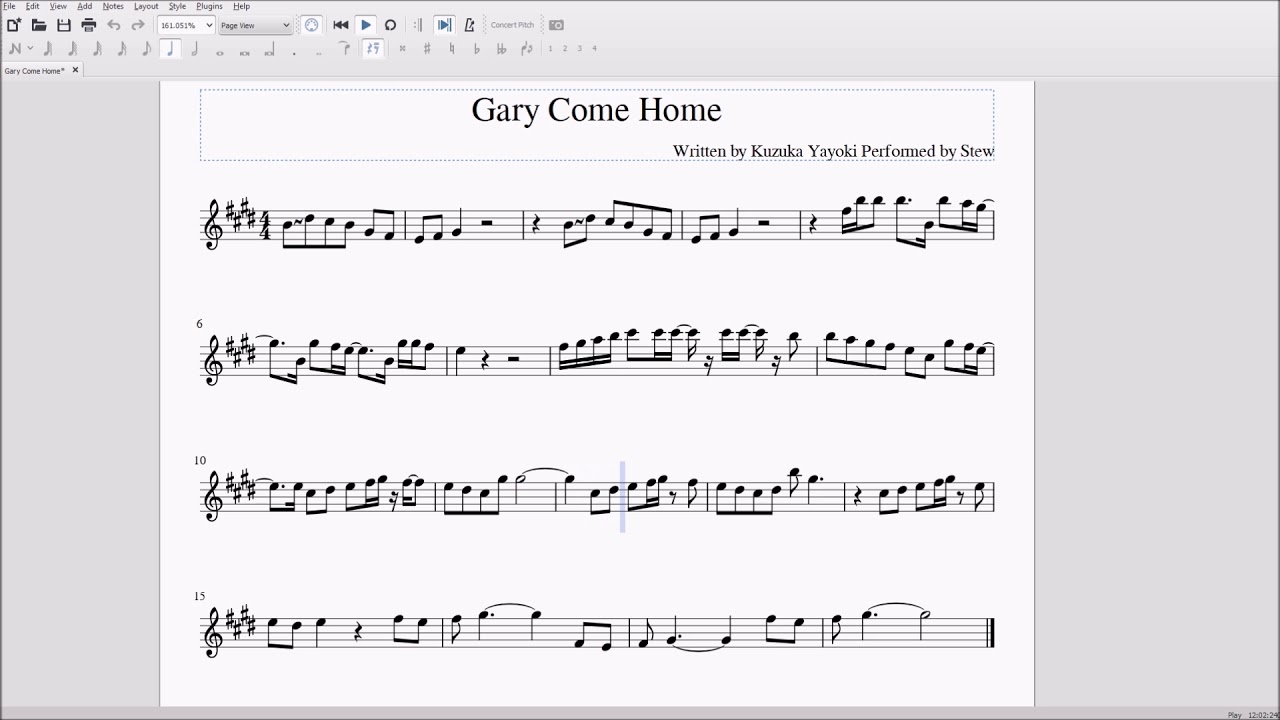 gary, come, home, alto, bari, sax, sheet, music, gary come home alto sax,.....