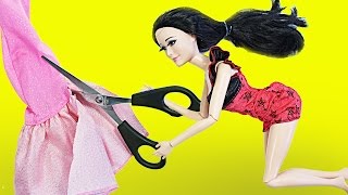 Барби мультик с куклами. Ракель ПОРЕЗАЛА ПЛАТЬЕ  Барби  Мультфильм с игрушками для девочек
