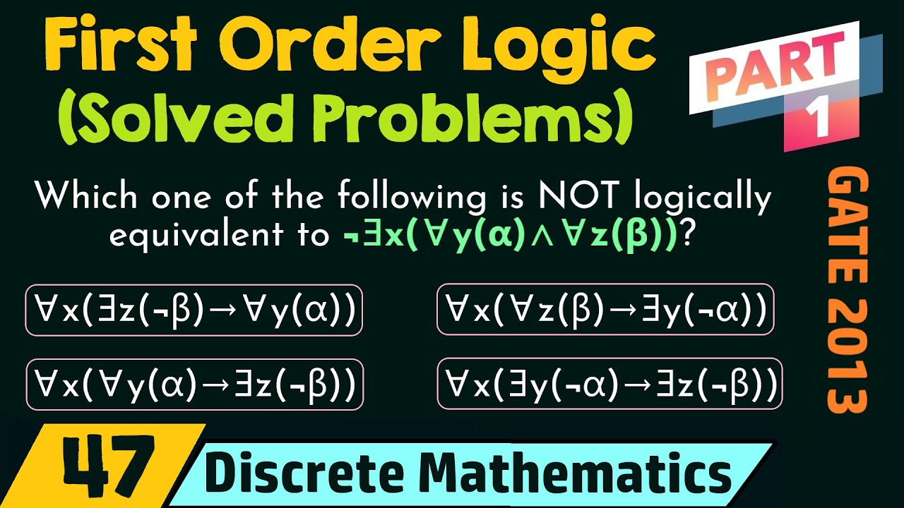 First Order Logic (Solved Problems) - Part 1