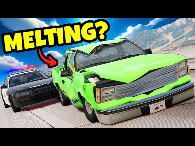 Police Chases Except For My Truck is MELTING in BeamNG Drive Mods?! class=