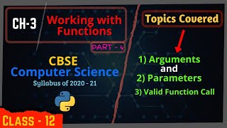 #3.4 Working With Functions | Arguments and Parameters in Python | Valid Function Call in Python