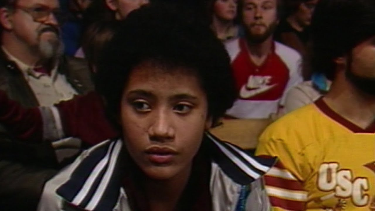 ⁣The Rock watches his dad: Championship Wrestling, March 17, 1984