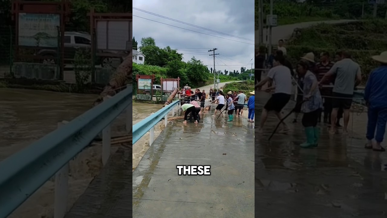 Flood Chaos: Locals Save the Bridge!