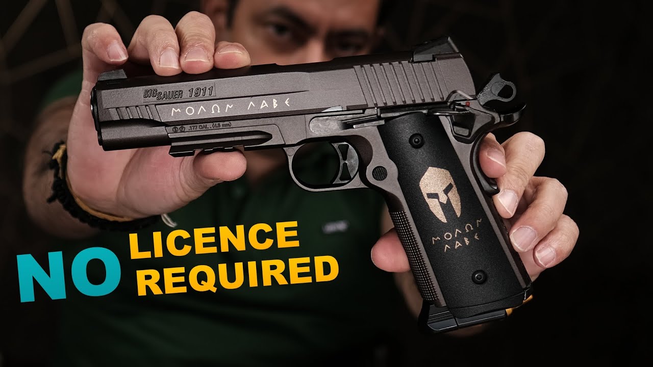 License required. Sig Sauer 1911 Spartan.