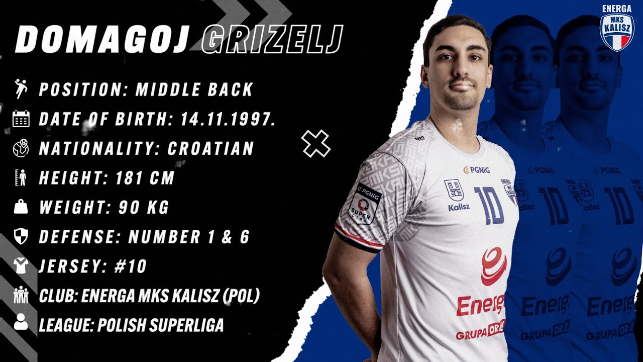 Domagoj Grizelj Middle Back MKS Kalisz Highlights Handball CV