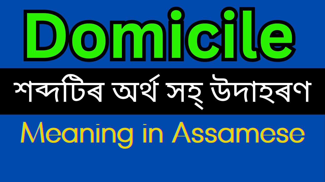 Domicile Meaning In Assamese /Domicile  mane ki