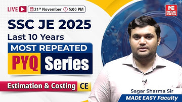 SSC JE 2025 PYQ Marathon | CRM & PERT and Estimation & Costing | 10 Years Most Repeated Questions