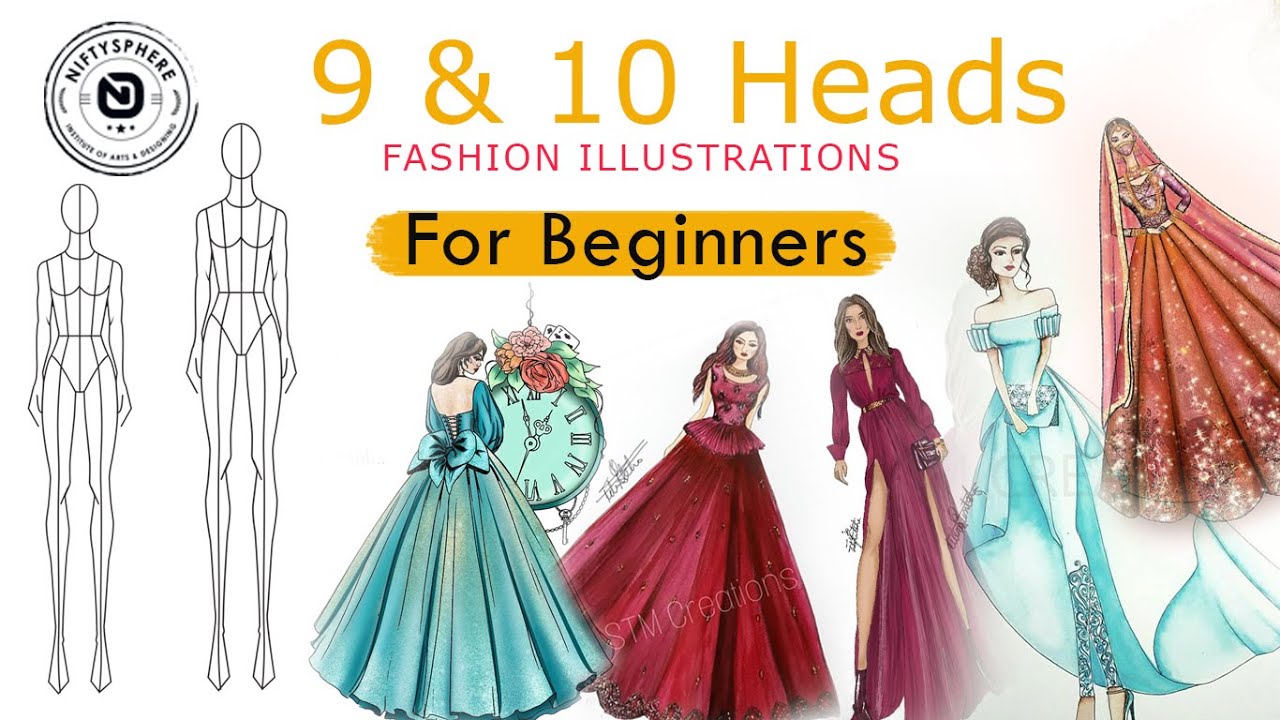 9 and 10 heads Fashion Illustration For Begginers | In English - YouTube