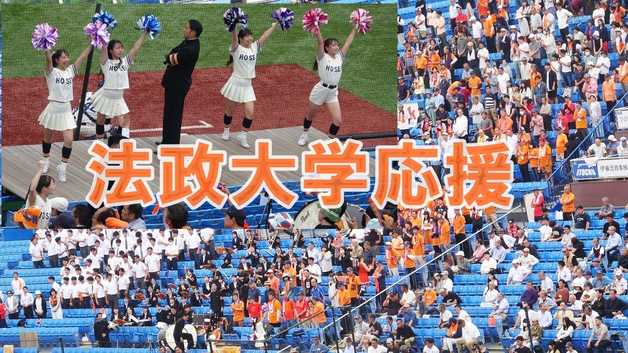 【法政大学応援団チアリーダー】早大戦８回裏の応援　東京六大学野球春季リーグ対早大２回戦2024. 5 .19（日）神宮球場