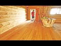 Off Grid LOG CABIN Build / First Floor Oak Parquet and Loft Douglas Fir Flooring (S3 Ep13)