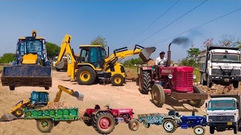 JCB 3dx Backhoe Maschine fully Loading Mud in Mahindra 475 JCB khudai work #jcb #jcbvideo #farming
