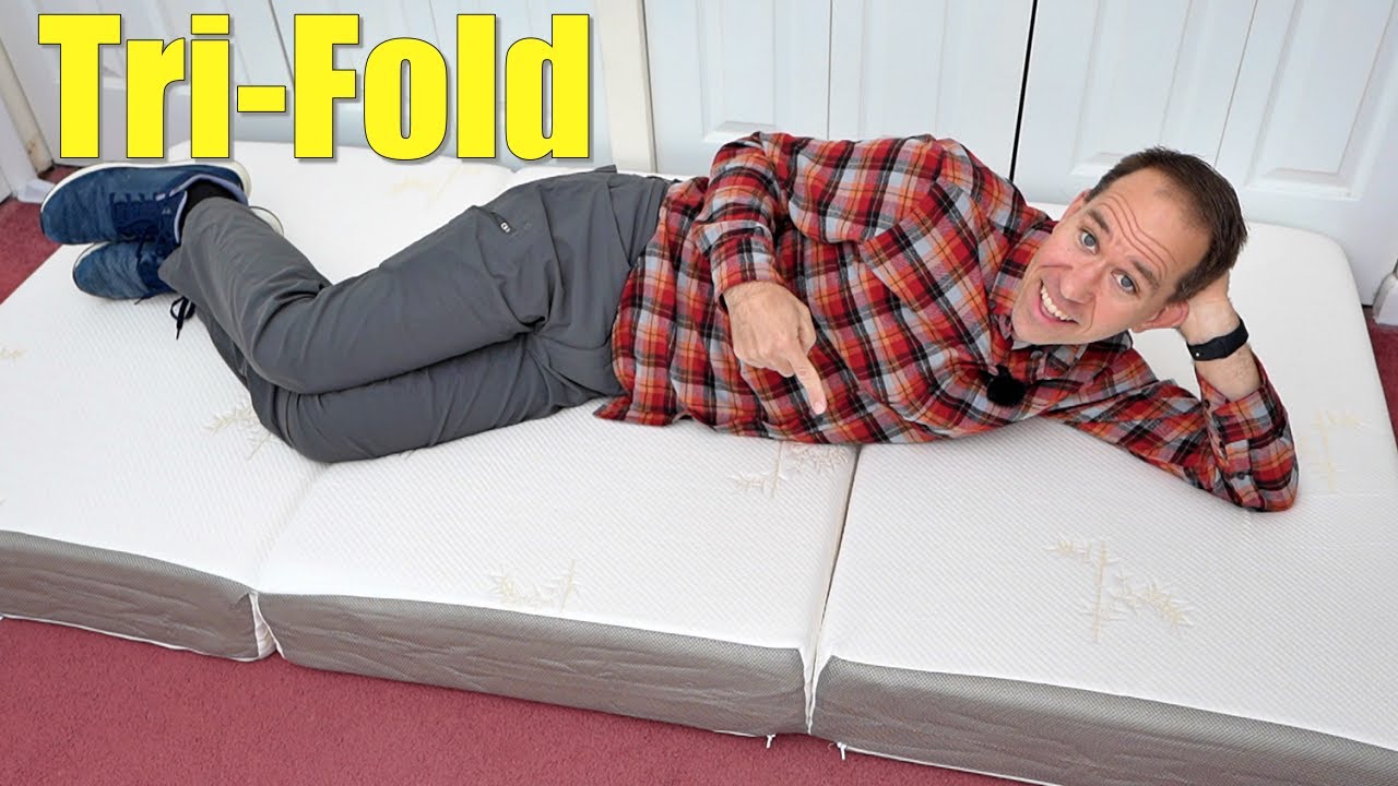 Folding Mattress, TEQSLI Trifold Gel Memory Foam Mattress 4 Inch
