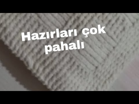 Hazırları çok pahalı kadife ipten iki şiş bebek battaniyesi yapımı çok kolay