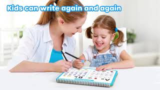 Unlock Early Writing Skills!  D-FantiX 4-in-1 Magic Groove Copybooks for Kids Ages 3-8 #KidsLearning
