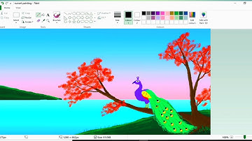 Ms Paint step by step Peacock Drawing | ms paint easy peacock drawing #peacockdrowing