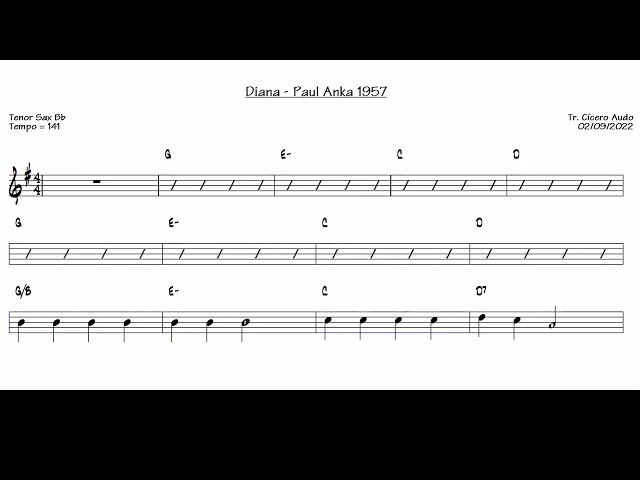 Diana - Paul Anka 1957 (Tenor Sax Bb) [Sheet music] class=