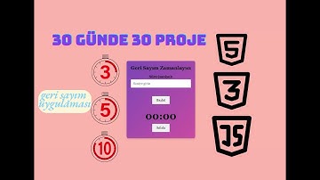 30 Günde 30 Proje: HTML/CSS/JavaScript ile Zamanlayıcı Uygulaması