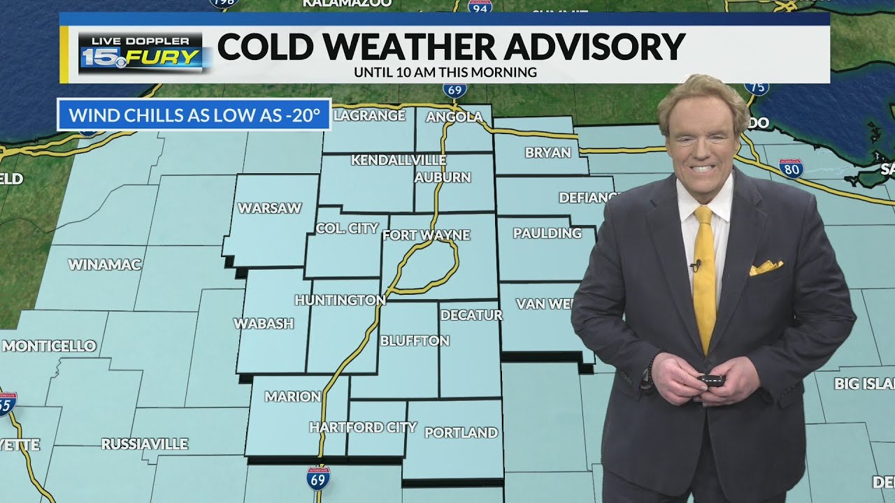 Bitterly cold wind chills this morning - YouTube