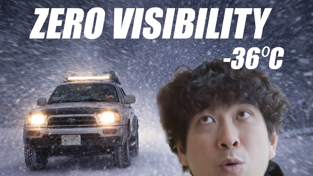 Driving in Zero Visibility at -36°C to Chase the Northern Lights