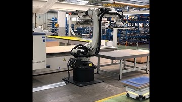 Meccanica Viesse - Unloading panels with the robot directly from nesting