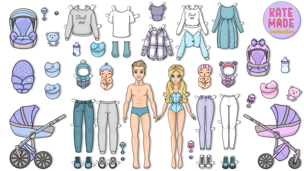 Winter Wardrobe For Paper Dolls Family Tutorial YouTube