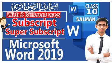Subscript And SuperSubscript by three different ways in Ms word in Urdu/Hindi.