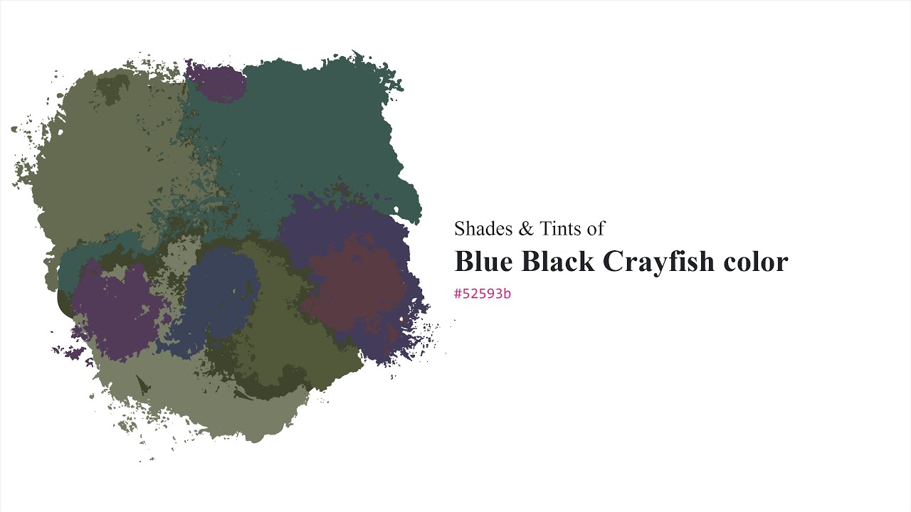 Crayfish Color Spectrum Shades & Tints of Blue Black Crayfish color #52593b A Warm Green color ...