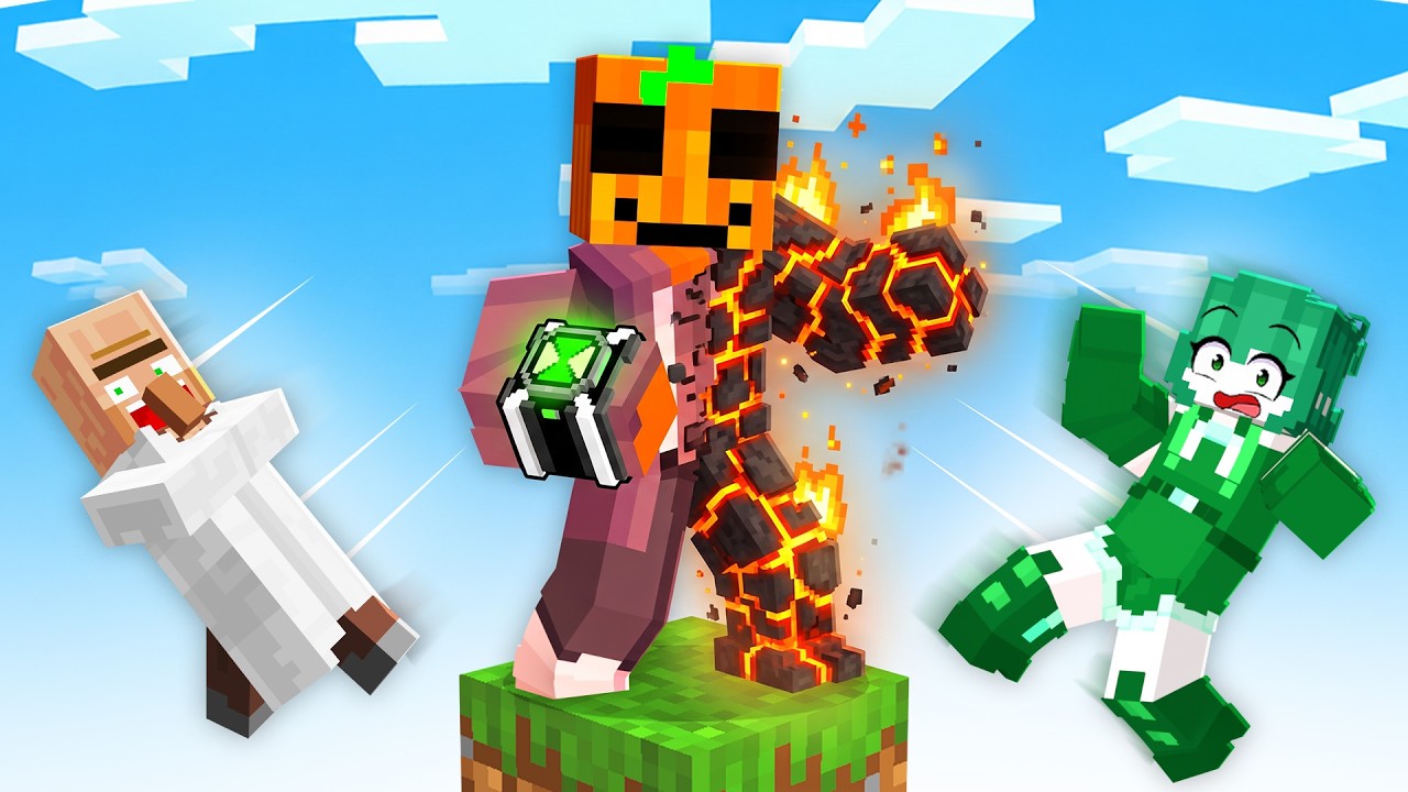 Soy BEN 10 en UN BLOQUE para Trollear AMIGOS en Minecraft
