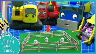 Minisode: Save the Sheep! A Windy Day | 🚧 🚜 | Digley and Dazey | Kids Construction Truck Cartoons