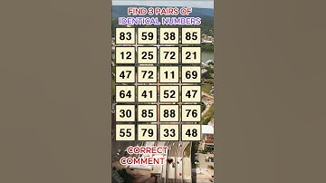 Find 3 pairs of identical numbers /Dementia Prevention Quizzes/Dementia Tests.19