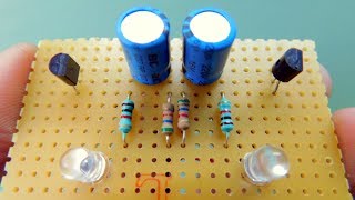 How to make LED Blinker/Flasher Oscillator circuit (ASTABLE MULTIVIBRATOR)