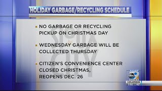 Holiday Garbage/Recycling Schedule