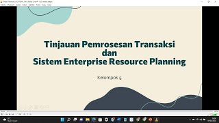 Tutorial Tim5D: Chapter 2 Overview of Transaction Processing & Enterprise Resource Planning Systems