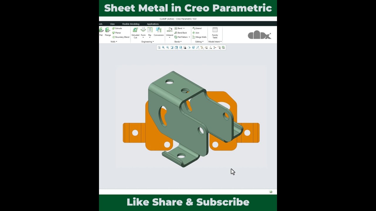 Sheet metal in Creo parametric | Shorts | CADx