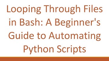 Looping Through Files in Bash: A Beginner