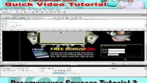 Dreamweaver Squeeze Tutorial 3