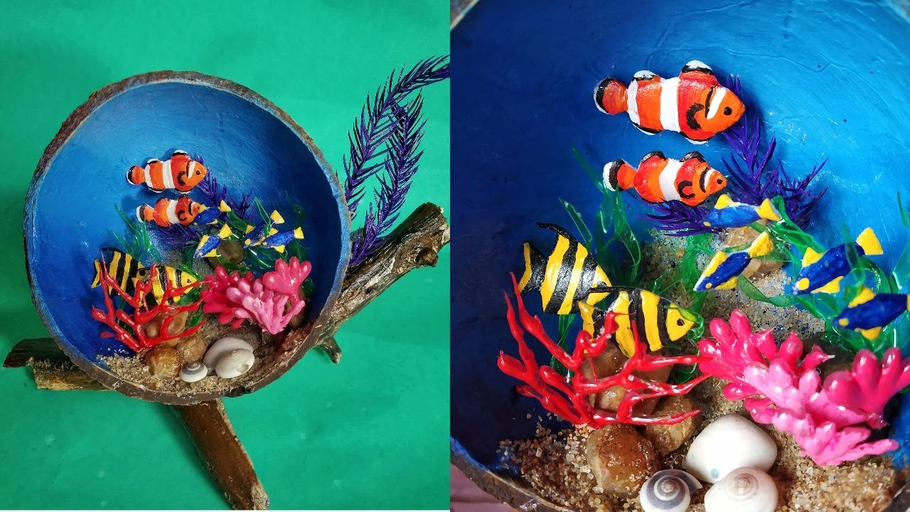 DIY Miniature Under The Sea in Coconut Shell YouTube