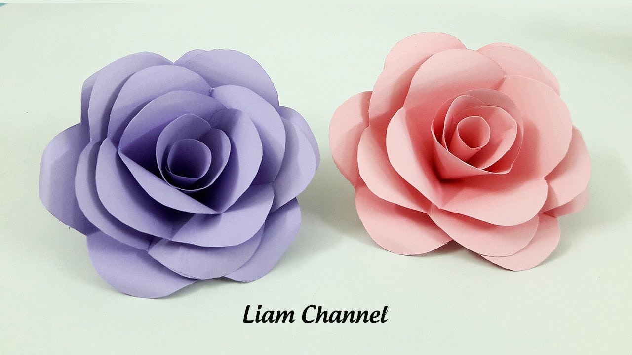 Cách làm Hoa Hồng bằng giấy đơn giản nhất | DIY Paper Roses Tutorial | Liam Channel