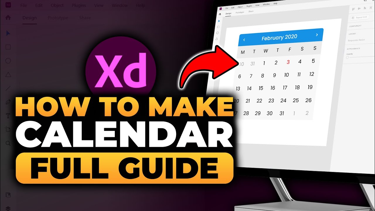 How To Make Calendar in Adobe XD (FAST & EASY) | 100% WORKS | NO