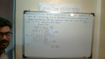 DETERMINE THE MAXIMUM ANGULAR SPEED OF AN ELECTRON MOVING IN nth BOHR